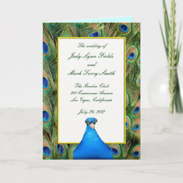 Cartão do Programa de Casamento de Peacock