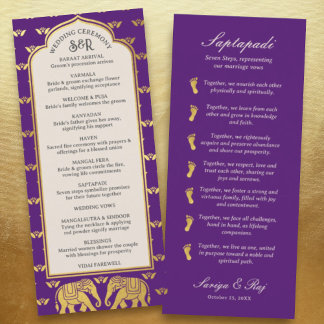 Cartão do Programa de Casamento Indígena e Hindu p