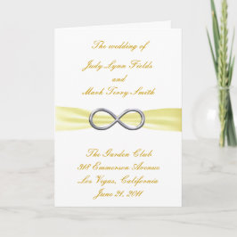 Cartão do Programa de Casamento Infinito Amarelo