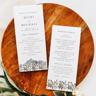 Cartão do Programa de Casamento Longo de Flor Selv