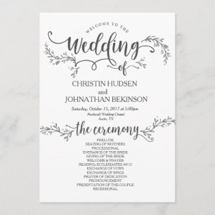 Cartão do programa de casamento russo Floral 5x7 d