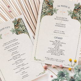 Cartão do Programa de Casamento Vintage Art Nouvea