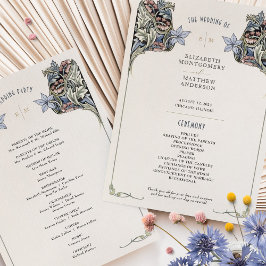 Cartão do Programa de Casamento Vintage Art Nouvea