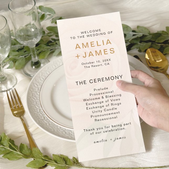 Cartão do Programa de Cerimônia de Casamento de Ro (Criador carregado)