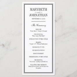 Cartão do Programa de Cerimônia de Casamento Simpl