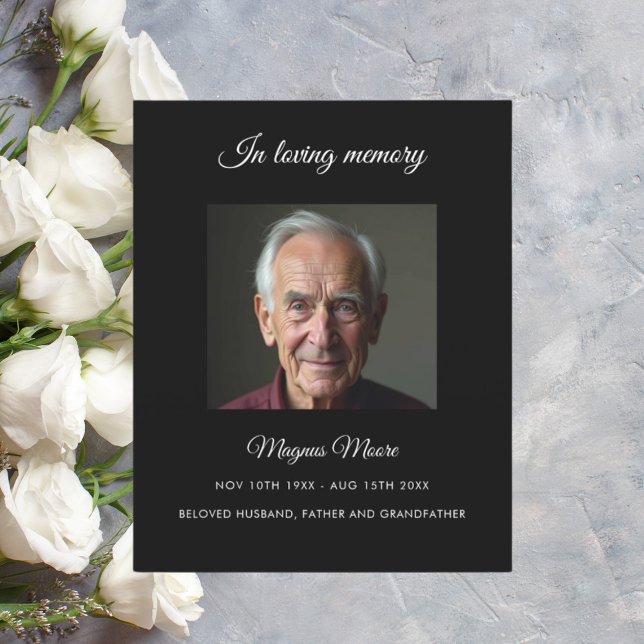 Cartão do programa de fotos funerárias preto (Criador carregado)