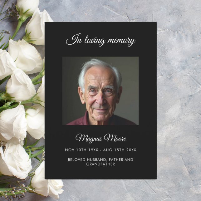 Cartão do programa de fotos funerárias preto (Criador carregado)