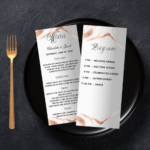 Cartão do programa de menu do janto de casamento r