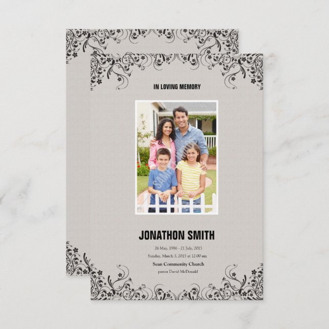 Cartão do Programa Memorial (Frente/Verso)