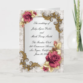 Cartão do Programa Rosas Vermelhas Elegantes