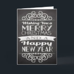 Cartão do Promo do Feliz Natal do quadro do<br><div class="desc">Fundo do estilo do quadro com pias batismais do vintage e rotulação da tipografia,  uns cartões de natal clássicos e corajosos para amigos e família.</div>