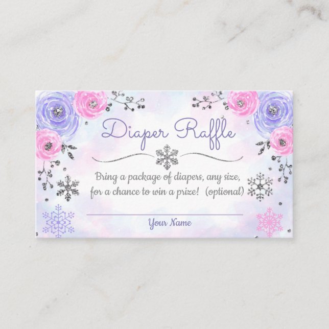 Cartão do Raffle da fralda do chá de fraldas do (Frente)