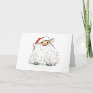 Cartão do Rato de Barba de Papai Noel