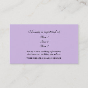 Cartão do registro do chá de panela da lavanda