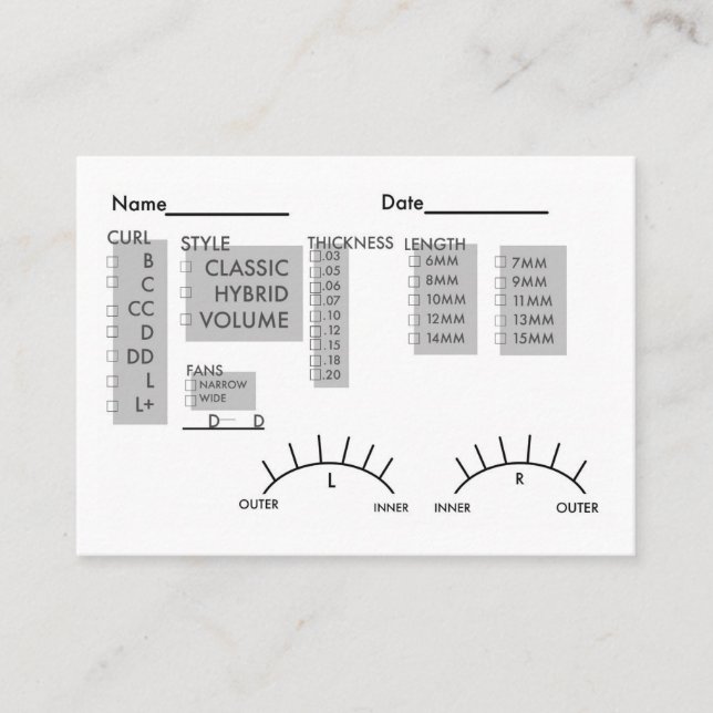 Cartão do registro do cliente do chicote (Frente)