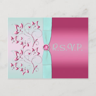 Cartão do rosa e do Aqua R.S.V.P.