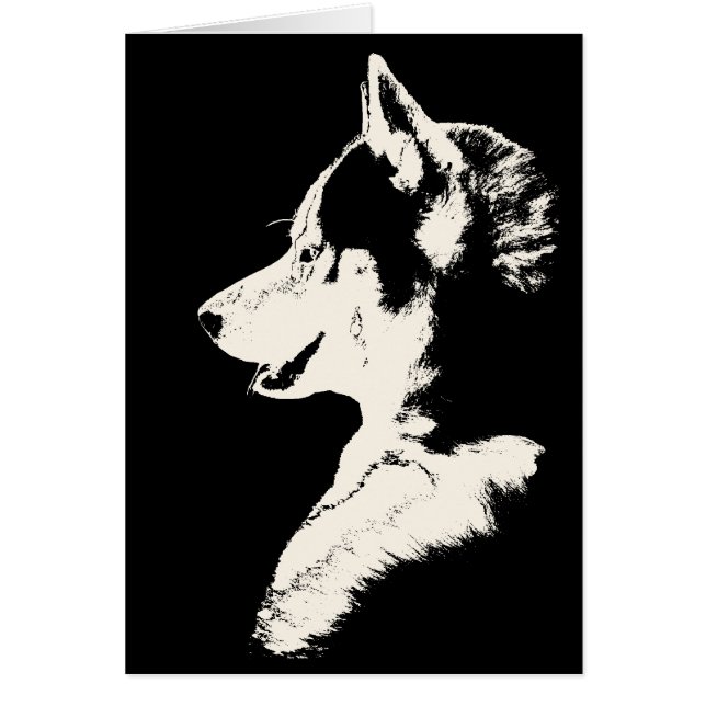 Cartão do rouco Siberian/cartão Malamute do Alasca (Frente)