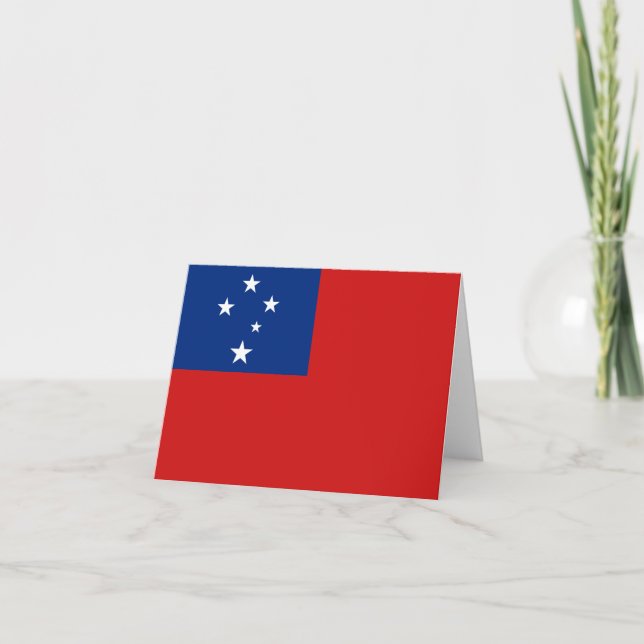 Cartão do Samoa com a Bandeira (Frente)