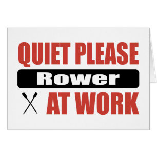 Cartão Do silêncio Rower por favor no trabalho