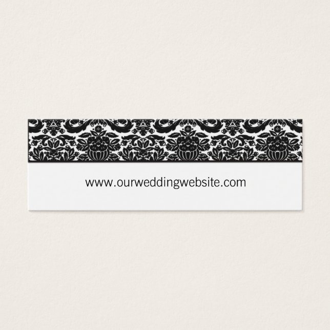 Cartão do site de casamento - sotaque damask (Frente)