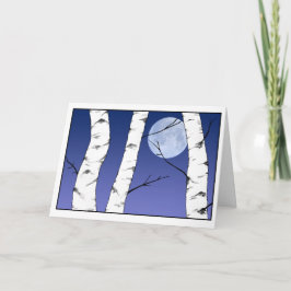 Cartão do solstício/Yule dos vidoeiros do inverno