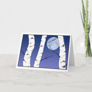 Cartão do solstício/Yule dos vidoeiros do inverno