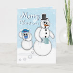 Cartão do tombadilho do boneco de neve do Natal<br><div class="desc">Design pooping do boneco de neve do feriado pelo texto customizável de Jerry Lamberto</div>