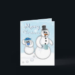 Cartão do tombadilho do boneco de neve do Natal<br><div class="desc">Design pooping do boneco de neve do feriado pelo texto customizável de Jerry Lamberto</div>
