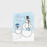 Cartão do tombadilho do boneco de neve do Natal<br><div class="desc">Design pooping do boneco de neve do feriado pelo texto customizável de Jerry Lamberto</div>