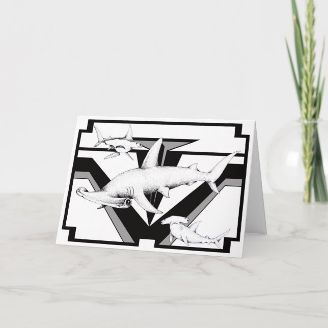 Cartão do tubarão de Hammerhead (Frente)