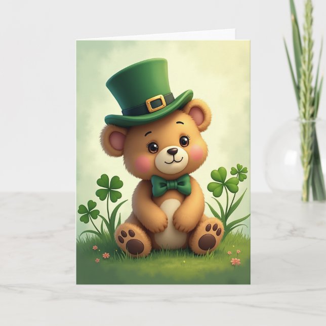 Cartão do Urso Amigo Sortudo (Frente)