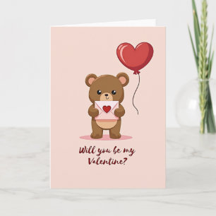 Cartão do Urso Be My Valentine