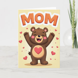 Cartão do Urso de Grande Abraço e Amor