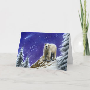 Cartão do urso de Pola da aurora boreal