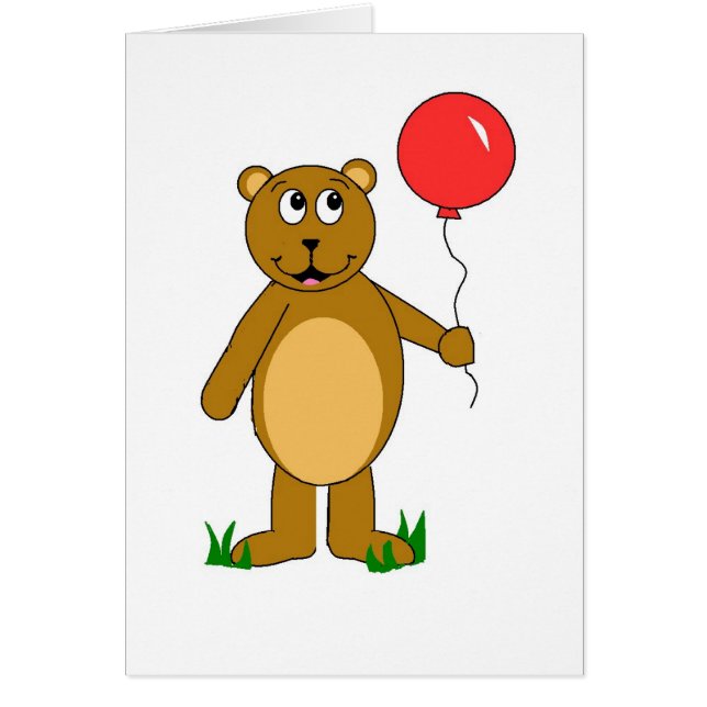 Cartão do urso do balão (Frente)
