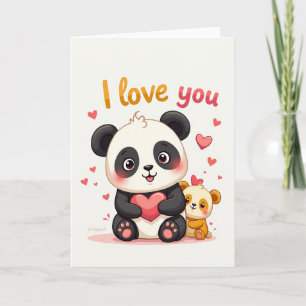 Cartão do Urso Panda Eu Te Amo