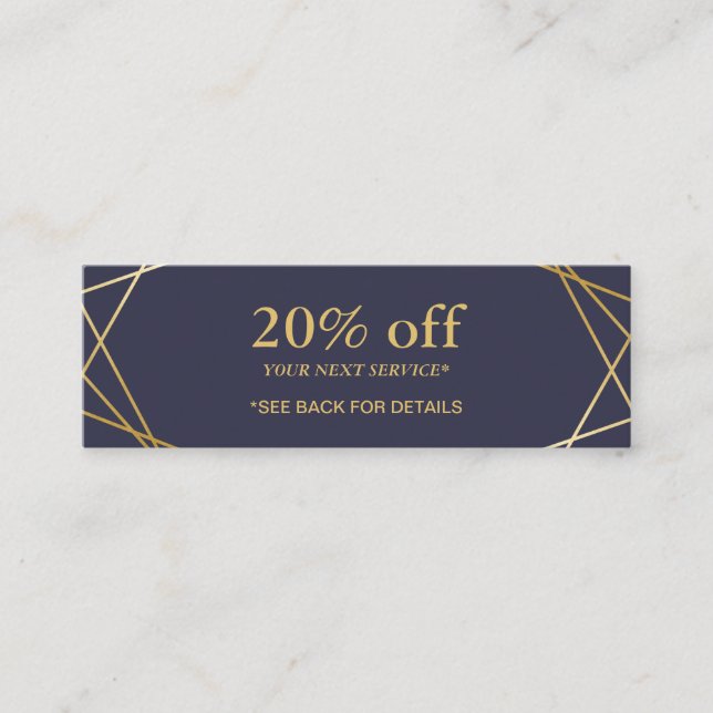 Cartão do vale do disconto do teste padrão (Frente)