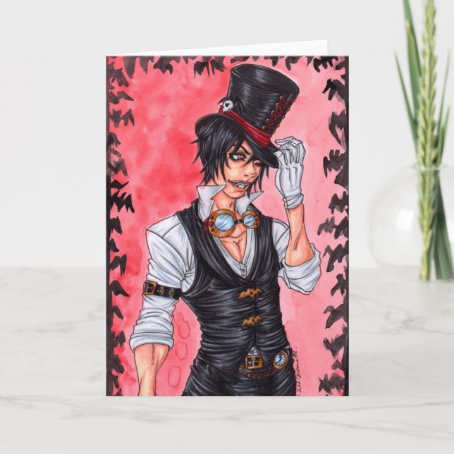Cartão do vazio do vampiro de Steampunk (Frente)