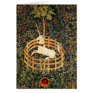 Cartão Do VERDE GÓTICO da FANTASIA do UNICÓRNIO Natal