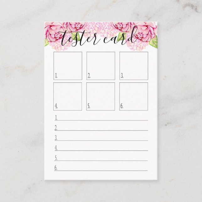 Cartão do verificador - cartão da amostra de folha (Frente)