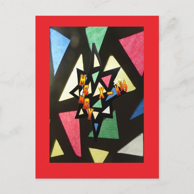 Cartão do vermelho da estrela do Xmas do teste (Frente)