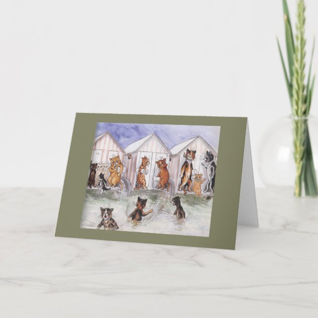 Cartão do vintage do gato (Frente)