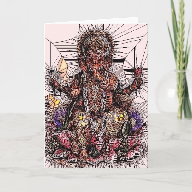 Cartão do vitral de Sri Ganesha (Frente)