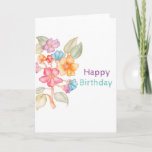 Cartão do watercolour do feliz aniversario<br><div class="desc">Este cartão com design floral é projetado para aniversários e peça dos it´s de meu cards´collection do design floral. A parte floral é pintada original como uma imagem do watercolour.</div>