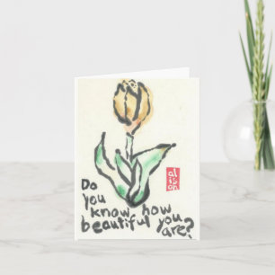 Cartão Do you know how beautiful you are? Watercolor card