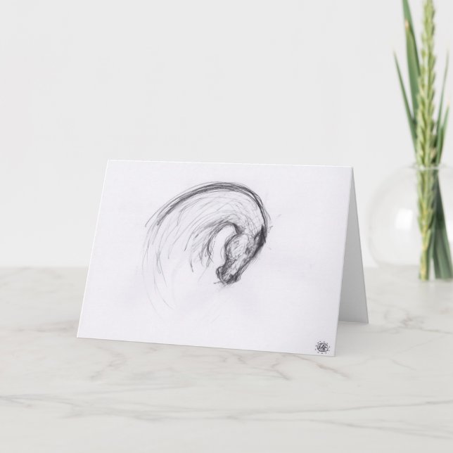 Cartão do zodíaco do ano do cavalo do desenho (Frente)