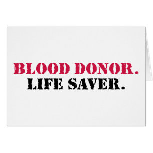 Cartão Doador de sangue. Saver. de vida