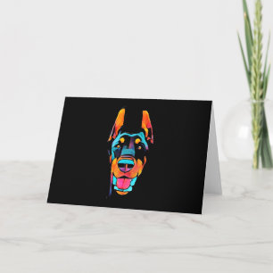 Cartão Doberman Gift   Doberman Colorful