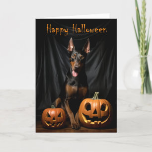 Cartão Doberman Halloween