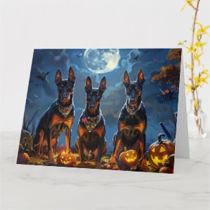 Cartão Doberman Halloween Assustador